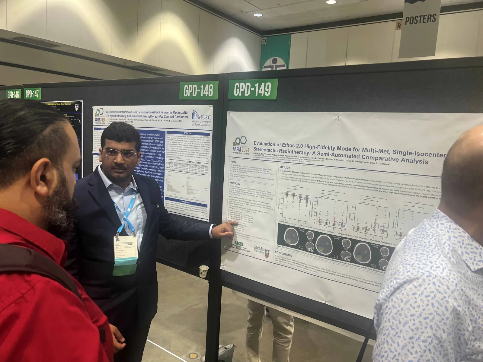 Udbhav Ram presenting clinical AI research at UAB Radiation Oncology