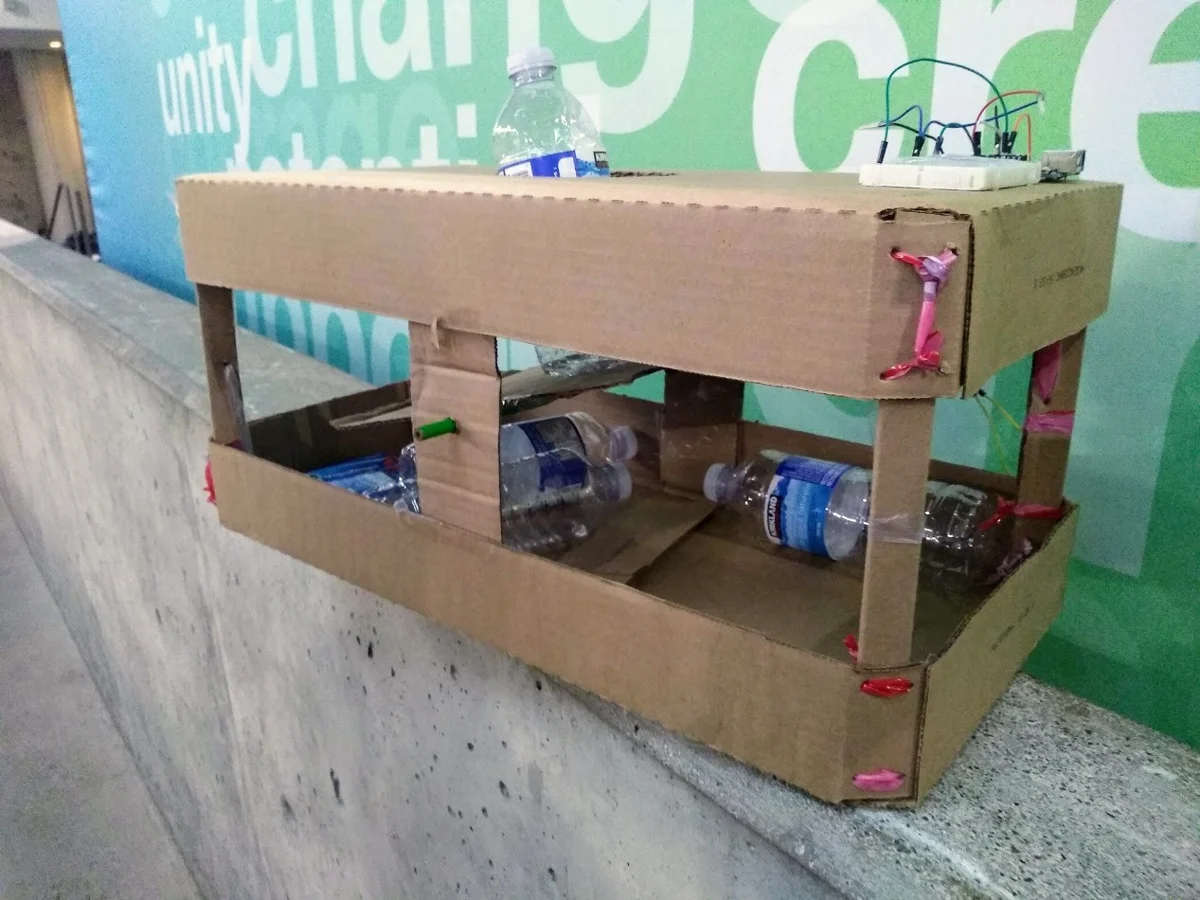 A handmade recycling-sorter prototype